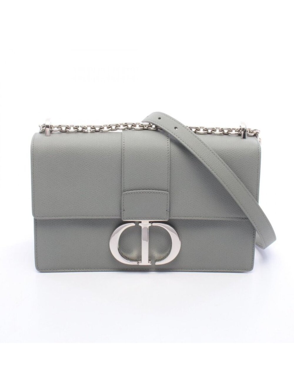Dior Shoulder Bag 30 Montaigne Oblique Jacquard Gray Leather Chain